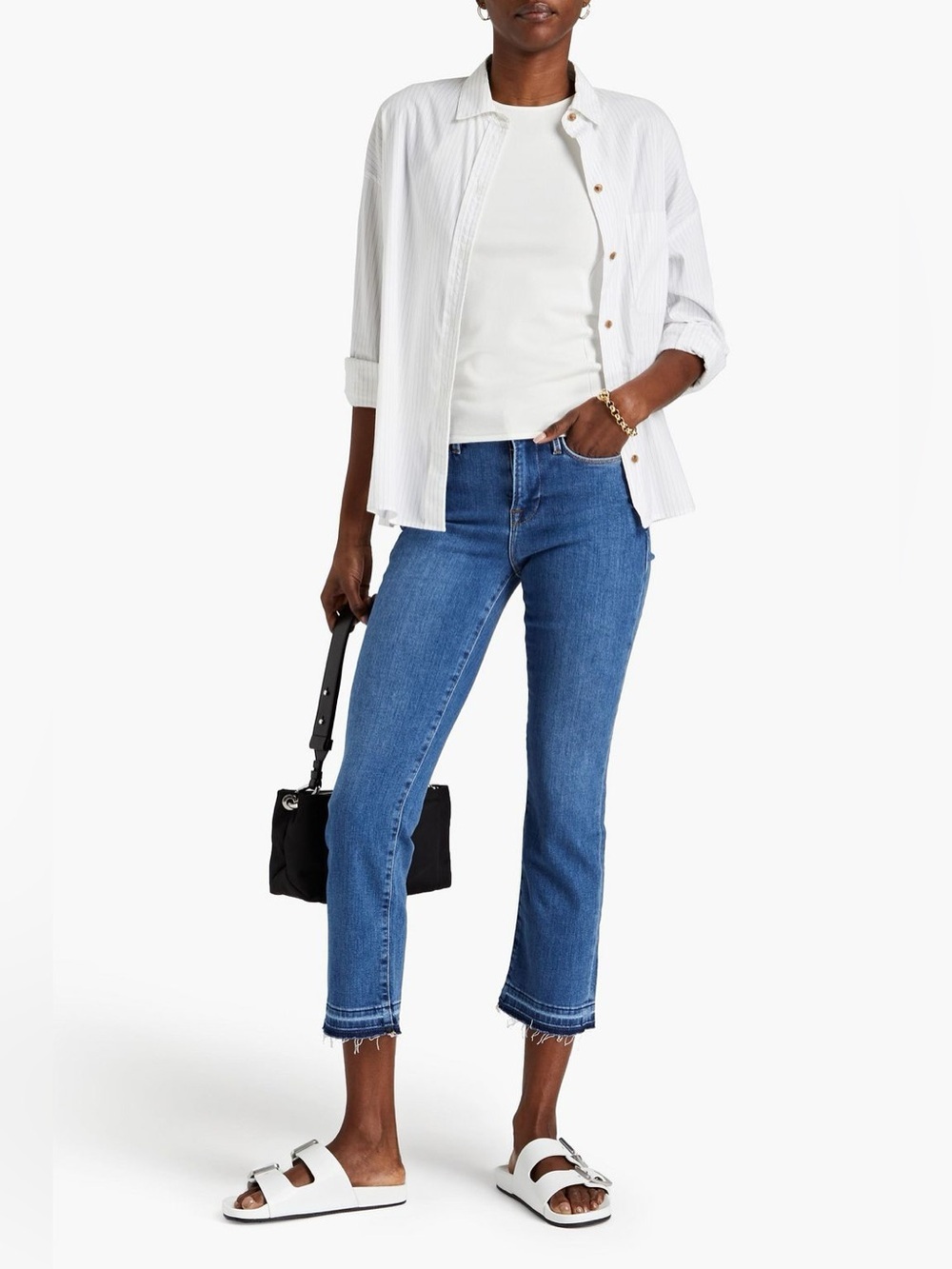 Frame Denim Le High cropped high-rise straight-leg jeans Size 30
